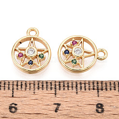 Brass Micro Pave Cubic Zirconia Charms&nbsp;KK-N263-133G
