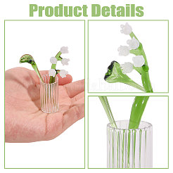 2Pcs Glass Flower Display Decorations&nbsp;AJEW-CO0001-04A