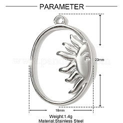 304 Stainless Steel Pendants&nbsp;STAS-OY001-27P