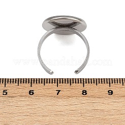 304ステンレススチールカフリング部品  ベゼルカップリングのセッティング  フラットラウンド  ステンレス鋼色  トレイ：18mm  3mm  調整可能&nbsp;STAS-D372-07P-06