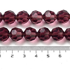 K9ガラス  模造オーストリアクリスタルビーズ連売り  グレードAAA  多面カットラウンド  パープル  12mm  穴：0.9~1mm  約33個/連  15.7インチ&nbsp;G-M181-12mm-11A