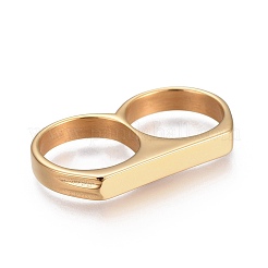 304ステンレススチール指輪  二重リング  ゴールドカラー  サイズ8  18mm&nbsp;RJEW-O032-13G-18mm