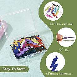 66Pcs 11 Colors Spray Painted 430 Stainless Steel Filigree Pendants&nbsp;STAS-TA0002-18