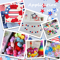 450Pcs 3 Colors Independence Day DIY Doll Craft Pom Pom Yarn Pom Pom Balls&nbsp;AJEW-SC0004-37A