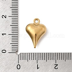 304ステンレスペンダント  18KGP本金メッキ  イオンプレーティング（ip）  長持ちメッキ  ハートチャーム  16x11x5mm  穴：1.4mm&nbsp;STAS-G389-02G-04