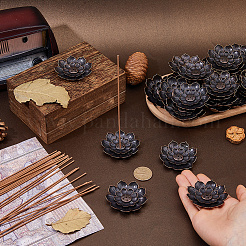 合金製蓮香炉ホルダー60個  ホームオフィス茶屋禅仏教用品  赤銅鉱  56.5~57x10mm&nbsp;AJEW-DC0003-91A