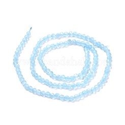 キャッツアイビーズ連売り  ラウンド  多面カット  ライトスカイブルー  3mm  穴：0.2mm  14.17インチ（36cm）  122個/連&nbsp;CE-I005-B6