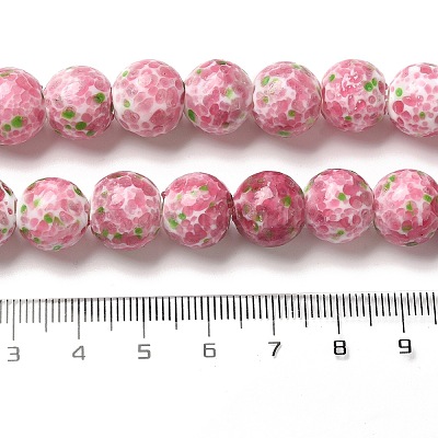 ランプワークビーズ連売り  ラウンド  淡いバイオレットレッド  12mm  穴：2mm  約45個/連  19.09''（48.5センチメートル）&nbsp;LAMP-E036-05-1