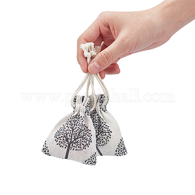 Tree Pattern Burlap Packing Pouches&nbsp;ABAG-PH0002-47-1