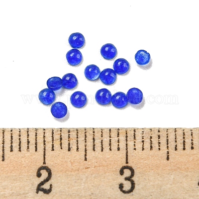 天然の白翡翠の染色カボション  半円  ブルー  2x1mm&nbsp;G-H309-02-04-1