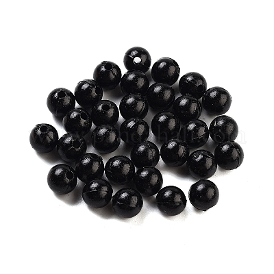 プラスチックビーズ  ラウンド  ブラック  8x8mm  穴：2mm  2000個/ 500g&nbsp;MACR-S272-46L-1