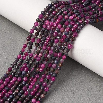Natural Red Corundum/Ruby and Sapphire Beads Strands&nbsp;G-R462-035-1