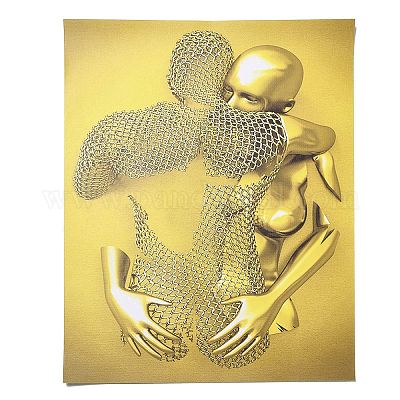 3D効果化学繊維油キャンバス吊り絵画 キスをするカップルの寝室の装飾