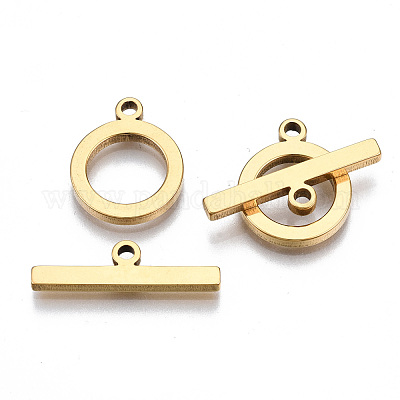 201 Stainless Steel Toggle Clasps&nbsp;X-STAS-Q241-007G-NF-1
