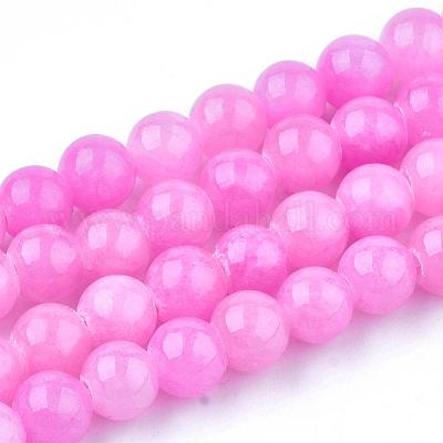 Natural Dyed Yellow Jade Gemstone Bead Strands&nbsp;G-R271-6mm-Y10-1