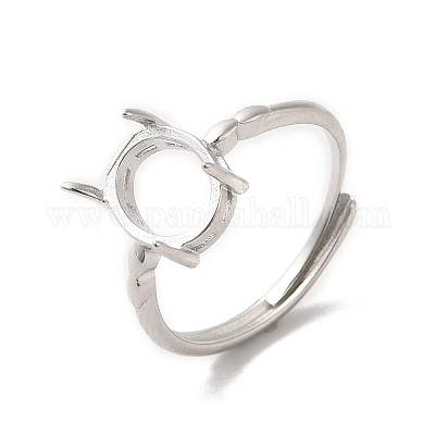 Adjustable Brass Solitaire Ring Settings&nbsp;KK-C022-02P-1
