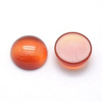 天然石カーネリアンカボション  染め＆加熱  半円  12x5~6mm&nbsp;G-P393-R41-12mm-1