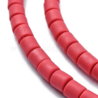 樹脂粘土ビーズ連売り  コラム  ファイヤーブリック  5~7x6mm  穴：1.5~2mm  約61~69個/連  15.74インチ&nbsp;CLAY-T001-C27-1