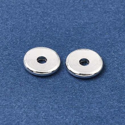 真鍮ビーズ  ディスク  ラックめっき  長持ちメッキ  銀  6.8x1.2mm  穴：1.8mm&nbsp;KK-CBA0DF0-18C-S-1