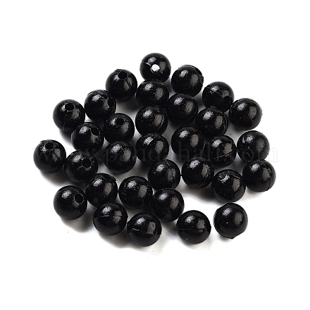 プラスチックビーズ  ラウンド  ブラック  8x8mm  穴：2mm  2000個/ 500g&nbsp;MACR-S272-46L-1