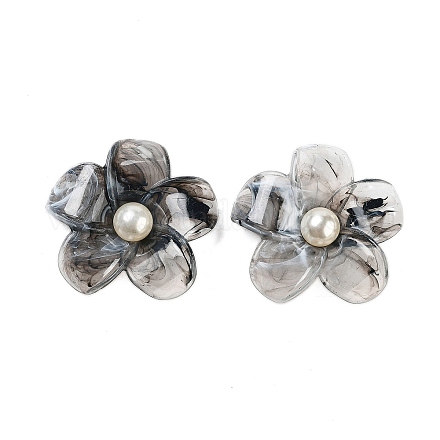 アクリルカボション  花  ブラック  42x43.5x12mm&nbsp;OACR-M014-01A-03-1