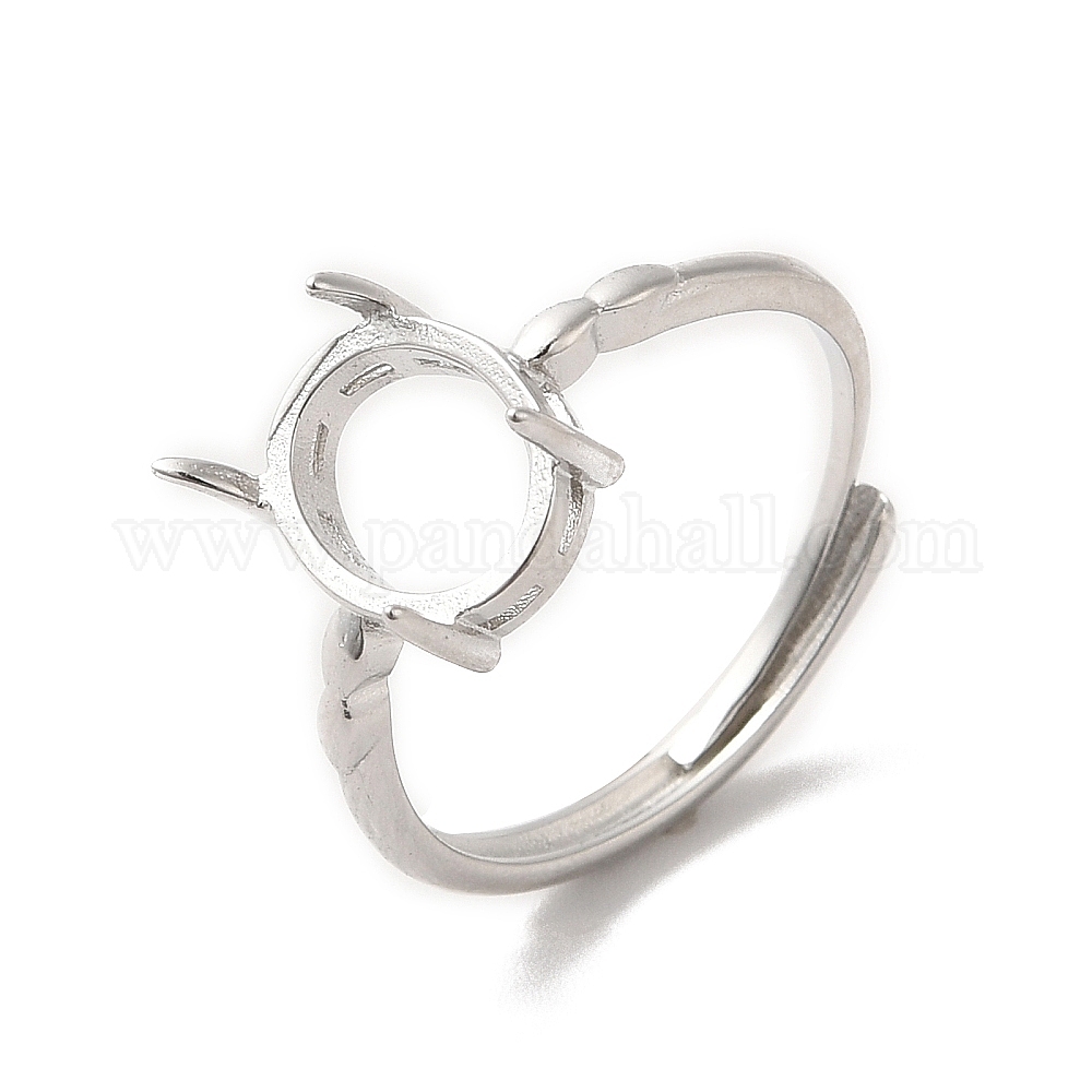 Wholesale Adjustable Brass Solitaire Ring Settings - Pandahall.com