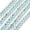 Electroplate Glass Beads Strands, Faceted, Bicone, Pale Turquoise, 5.5~6x5mm, Hole: 1.2mm, about 78~79pcs/strand, 15.35~15.55''(39~39.5cm)
