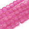 Baking Paint Transparent Glass Bead Strands, Frosted, Round, Deep Pink, 8mm, Hole: 1~1.6mm, about 99pcs/strand, 31.4 inch