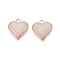 Alloy Enamel Pendants, Heart, Light Gold, Old Lace, 17x15mm, Hole: 1.5mm