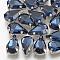 Sew on Rhinestone, Multi-strand Links, Glass Rhinestone, with Brass Prong Settings, Garments Accessories, Faceted, teardrop, Platinum, Prussian Blue, 8x5.5x4mm, Hole: 0.8~1mm