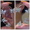 Alloy Rhinestone Cuff Earrings, Butterfly, Golden, 70x35mm