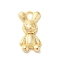 Brass Pendants, Cadmium Free & Nickel Free & Lead Free, Rabbit, Real 18K Gold Plated, 21x11x5mm, Hole: 4x3mm