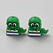 Silicone Beads, Green, Snake, 23.5x24.5x14mm, Hole: 2mm