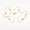 Brass Earring Hooks, Ear Wire, with Horizontal Loop, Cadmium Free & Nickel Free & Lead Free, Golden, 17~19x16~18x0.6~0.7mm, 21~22 Gauge, Hole: 2mm