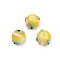 Baking Paint Glass Enamel Beads, Hand Painted Beads, Round, Goldenrod, 9.5x11mm, Hole: 1.2mm