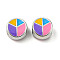 CCB Plastic Large Hole Beads, with Enamel, Flat Round, 9.5x8x6mm, Hole: 4mm