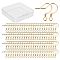 200Pcs Brass Earring Hooks, with Horizontal Loop, Long-Lasting Plated, Real 18K Gold Plated, 17x16x0.7mm, Hole: 2mm, 21 Gauge, Pin: 0.7mm, 200pcs/box