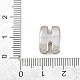 真鍮ビーズ  長持ちメッキ  ラックめっき  鉛フリー＆カドミウムフリー  プラチナ  文字h  14x10x4.5mm  穴：11x3mm&nbsp;KK-B167-27P-H-3