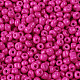 焼付塗装ガラスシードビーズ  フクシア  6/0  4~5x3~4mm  穴：1~2mm  約4500個/袋&nbsp;SEED-S003-K24-2