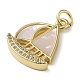 Brass Micro Pave Cubic Zirconia Pendants&nbsp;KK-Q808-06G-2