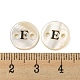 淡水シェルボタン  フラットラウンド  文字e  12x2mm  穴：1.6mm&nbsp;BUTT-Z001-01E-3