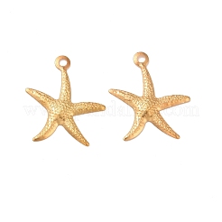 アイアン製ペンダント  ヒトデ/海星  ライトゴールド  18x15.5x1mm  穴：1.4mm&nbsp;IFIN-I030-10G