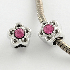 Alloy Rhinestone Star Large Hole European Beads&nbsp;MPDL-R036-65