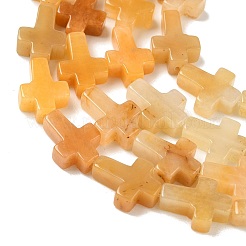 天然石トパーズ翡翠ビーズ連売り  宗教クロス  15x11x5mm  穴：1.5mm  約27個/連  15.75''（40センチメートル）&nbsp;G-I337-A08-01