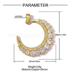Brass Micro Pave Clear Cubic Zirconia Pendants&nbsp;CU-OY001-48G