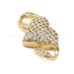 Brass Micro Pave Clear Cubic Zirconia Connector Charms&nbsp;KK-A266-09E-G