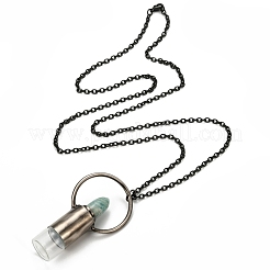 304 Stainless Steel Openable Perfume Bottle Pendant Necklaces&nbsp;NJEW-I239-04B