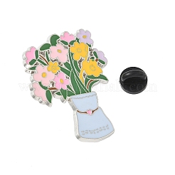 花エナメルピン  バックパック用合金ラペルピンバック  カラフル  44x34.5mm&nbsp;JEWB-I041-02P-02