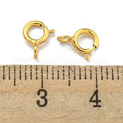 925スターリングシルバースプリングリングの留め金  18KGP本金メッキ  7.5x6x2.5mm  穴：1.6mm&nbsp;STER-C005-06G