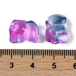 スプレープリントガラスビーズ  象  カラフル  11x14x9.5mm  穴：1.2mm&nbsp;GLAA-Z007-04L